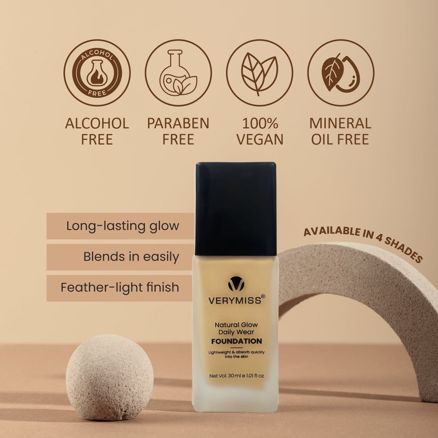 Natural Glow Daily Wear Foundation - 01 Ivory - Fair Skin ji I